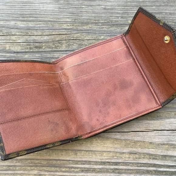 Vintage Louis Vuitton Wallet Bi Fold Brown Leather Designer Logo Purse Made in F - Picture 6 of 11